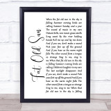 Pink Floyd Fat Old Sun White Script Song Lyric Quote Print