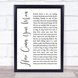 Pixies Here Comes Your Man White Script Song Lyric Quote Print