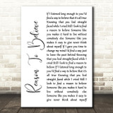 Rod Stewart Reason To Believe White Script Song Lyric Quote Print
