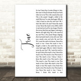 Spandau Ballet True White Script Song Lyric Quote Print