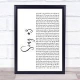 Stone Sour Song 3 White Script Song Lyric Quote Print