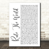 Take That Rule The World White Script Song Lyric Quote Print