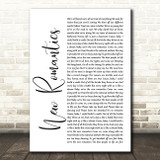 Taylor Swift New Romantics White Script Song Lyric Quote Print