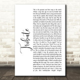 Tenacious D Tribute White Script Song Lyric Quote Print