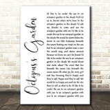 The Beatles Octopus's Garden White Script Song Lyric Quote Print