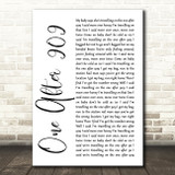 The Beatles One After 909 White Script Song Lyric Quote Print