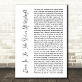 The Jam Down In The Tube Station At Midnight White Script Song Lyric Quote Print