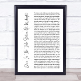 The Jam Down In The Tube Station At Midnight White Script Song Lyric Quote Print