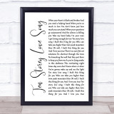 The Stone Roses Ten Storey Love Song White Script Song Lyric Quote Print