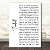 Alan Walker Faded White Script Song Lyric Quote Print