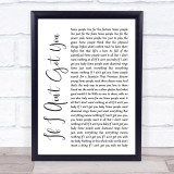 Alicia Keys If I Ain't Got You White Script Song Lyric Quote Print