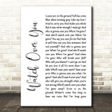 Alter Bridge Watch Over You White Script Song Lyric Quote Print