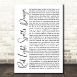 Billy Ocean Red Light Spells Danger White Script Song Lyric Quote Print