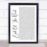 Boyz II Men End Of The Road White Script Song Lyric Quote Print