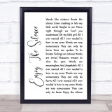 Depeche Mode Enjoy The Silence White Script Song Lyric Quote Print