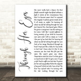 Dream Theater Through Her Eyes White Script Song Lyric Quote Print