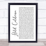 Eagles Hotel California White Script Song Lyric Quote Print