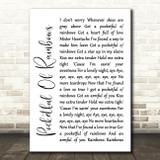 Elvis Presley Pocketful Of Rainbows White Script Song Lyric Quote Print