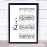 Guns N' Roses Patience White Script Song Lyric Quote Print