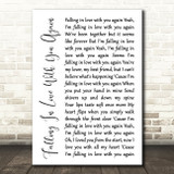 Imelda May Falling In Love With You Again White Script Song Lyric Quote Print