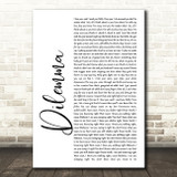 Nelly & Kelly Rowland Dilemma White Script Song Lyric Quote Print