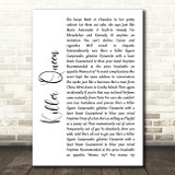 Queen Killer Queen White Script Song Lyric Quote Print