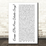 Rupert Holmes Escape (The Piña Colada Song) White Script Song Lyric Quote Print