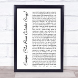 Rupert Holmes Escape (The Piña Colada Song) White Script Song Lyric Quote Print