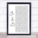Sade By Your Side White Script Song Lyric Quote Print