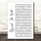 Seether Against The Wall White Script Song Lyric Quote Print