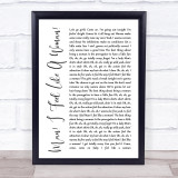 Shania Twain Man I Feel Like A Woman White Script Song Lyric Quote Print