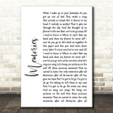 Shawn Mendes Memories White Script Song Lyric Quote Print