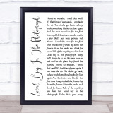 Stereophonics Local Boy In The Photograph White Script Song Lyric Quote Print
