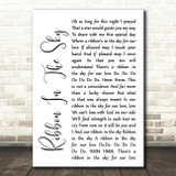 Stevie Wonder Ribbon In The Sky White Script Song Lyric Quote Print