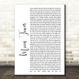 The Dirty Heads Moon Tower White Script Song Lyric Quote Print