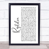 The Strokes Reptilia White Script Song Lyric Quote Print