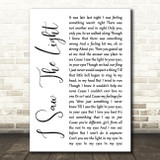 Todd Rundgren I Saw The Light White Script Song Lyric Quote Print