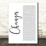 2Pac Changes White Script Song Lyric Print