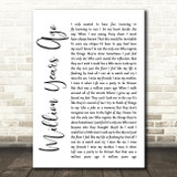 Adele Million Years Ago White Script Song Lyric Print