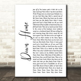 Alabama Down Home White Script Song Lyric Print