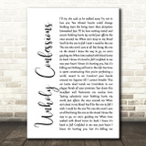 Avenged Sevenfold Unholy Confessions White Script Song Lyric Print