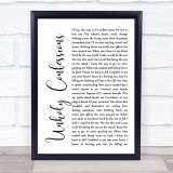 Avenged Sevenfold Unholy Confessions White Script Song Lyric Print