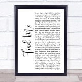 Boyce Avenue Find Me White Script Song Lyric Print