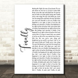 CeCe Peniston Finally White Script Song Lyric Print