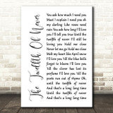 Charlie Landsborough The Twelfth Of Never White Script Song Lyric Print