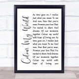 Chicago Colour My World White Script Song Lyric Print