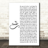 Elvis Costello She White Script Song Lyric Print