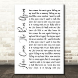 Eurythmics Here Comes The Rain Again White Script Song Lyric Print