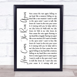 Eurythmics Here Comes The Rain Again White Script Song Lyric Print