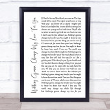 Glenn Mederios Nothing Gonna Change My Love For You White Script Song Lyric Print
